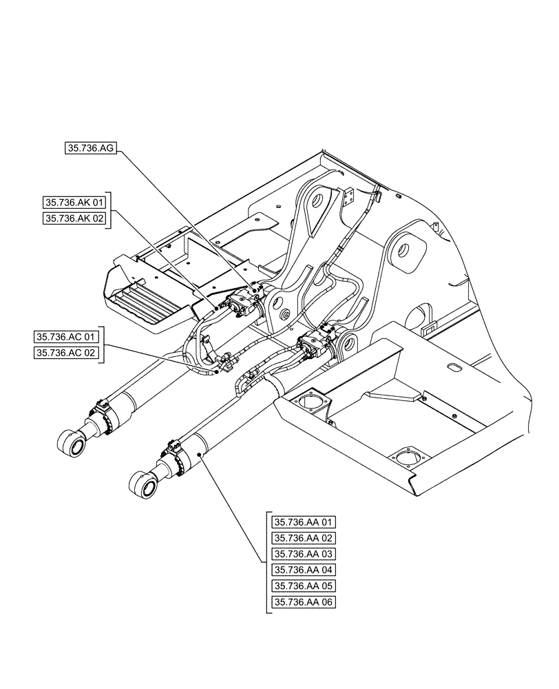 Схема запчастей Case CX490D RTC - (35.000.00[05]) - SECTION INDEX - HYDRAULIC SYSTEMS (35) - HYDRAULIC SYSTEMS