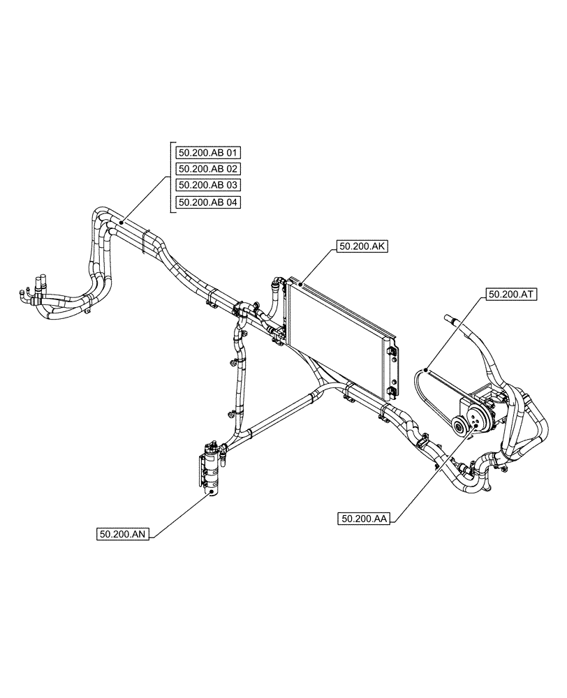 Схема запчастей Case CX490D RTC - (00.000.50[01]) - PICTORIAL INDEX - CAB CLIMATE CONTROL (00) - GENERAL & PICTORIAL INDEX