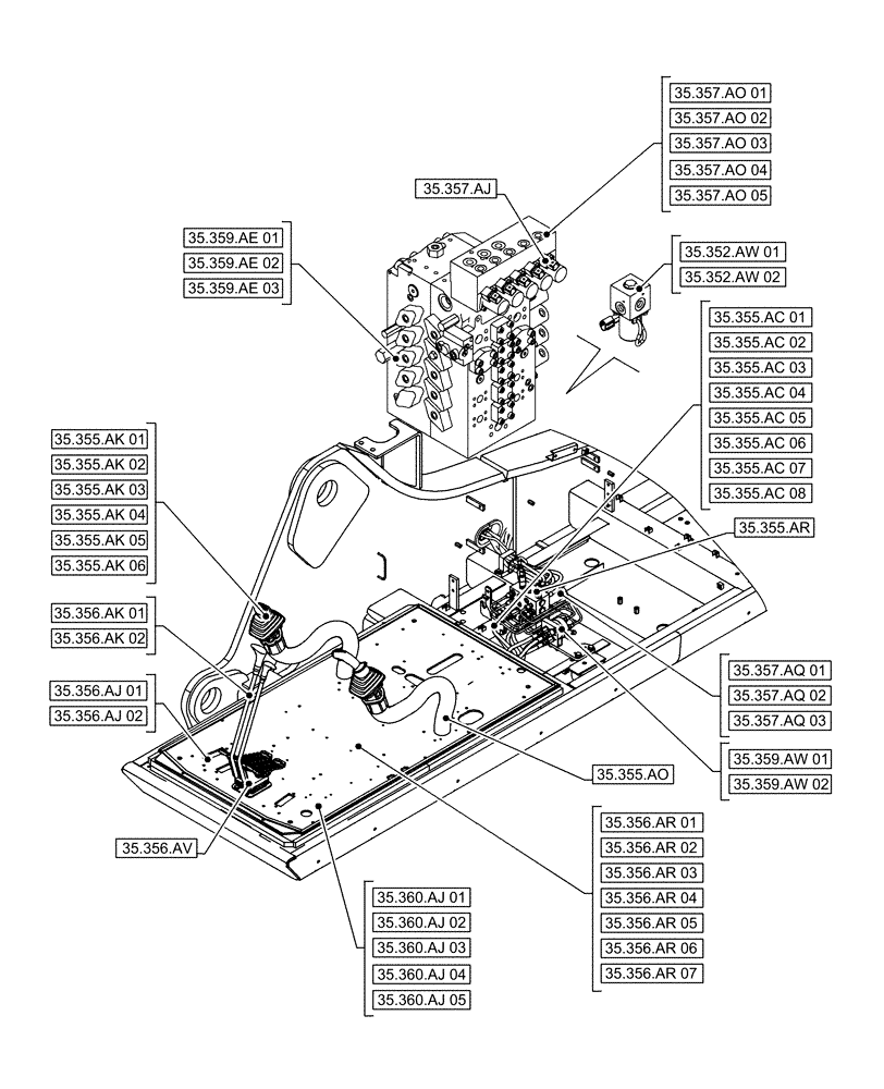 Схема запчастей Case CX490D RTC - (35.000.00[03]) - SECTION INDEX - HYDRAULIC SYSTEMS (35) - HYDRAULIC SYSTEMS
