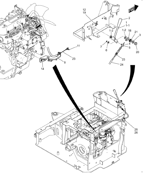 Схема запчастей Case CX17B - (01-016[01]) - ENGINE, CONTROLS - ASN PU09-09385 (10) - ENGINE