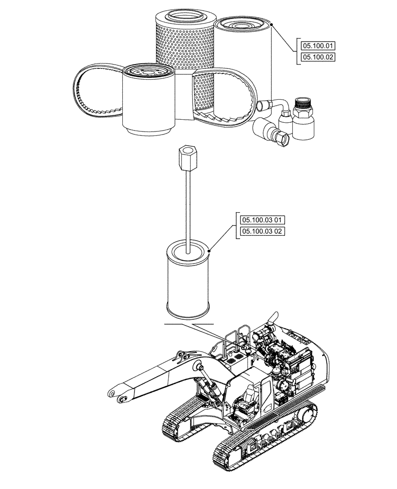 Схема запчастей Case CX500D LC - (05.000.00[02]) - SECTION INDEX - MACHINE COMPLETION & EQUIPMENT (05) - SERVICE & MAINTENANCE