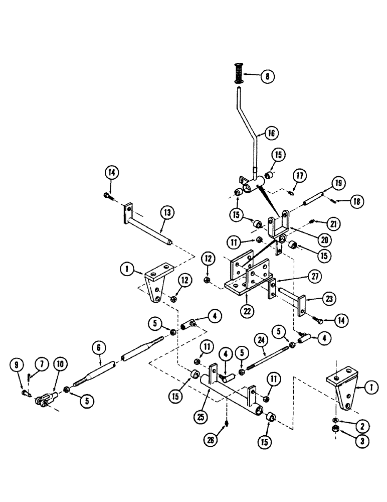 Схема запчастей Case 880B - (232) - HOIST CONTROL AND LINKAGE (07) - HYDRAULIC SYSTEM