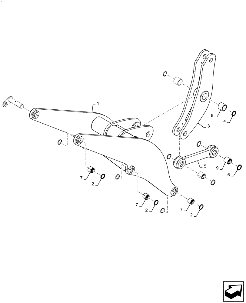 Схема запчастей Case 521F - (39.105.02[03]) - LIFT ARM COMPONENTS, XR (39) - FRAMES AND BALLASTING