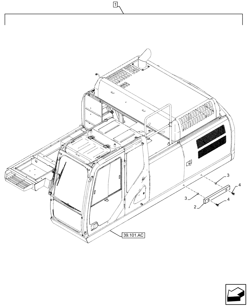 Схема запчастей Case CX130D - (88.100.90[13]) - DIA KIT, RUBBER BUMPER, GUARD (88) - ACCESSORIES