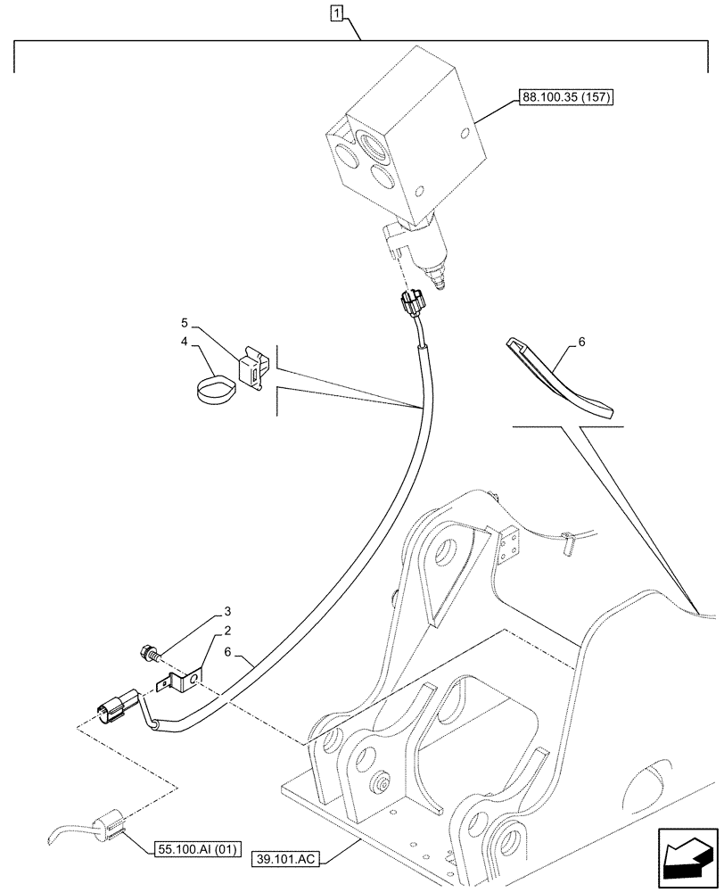 Схема запчастей Case CX160D LC - (88.100.35[159]) - DIA KIT, HAMMER CIRCUIT, HIGH FLOW, SHEARS, W/ ELECTRICAL PROPORTIONAL CONTROL, RELIEF VALVE, WIRE HARNESS (88) - ACCESSORIES