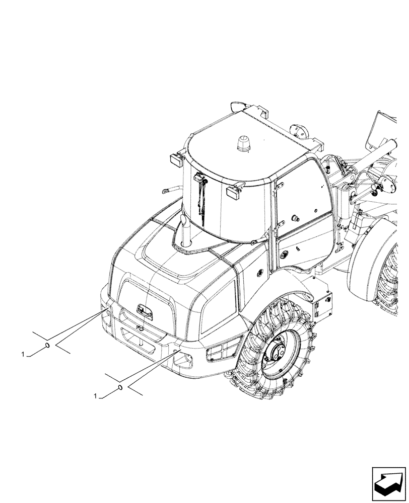 Схема запчастей Case 221F - (55.404.BH[01]) - VAR – 734521, 734522, 734656 - REFLECTOR (55) - ELECTRICAL SYSTEMS