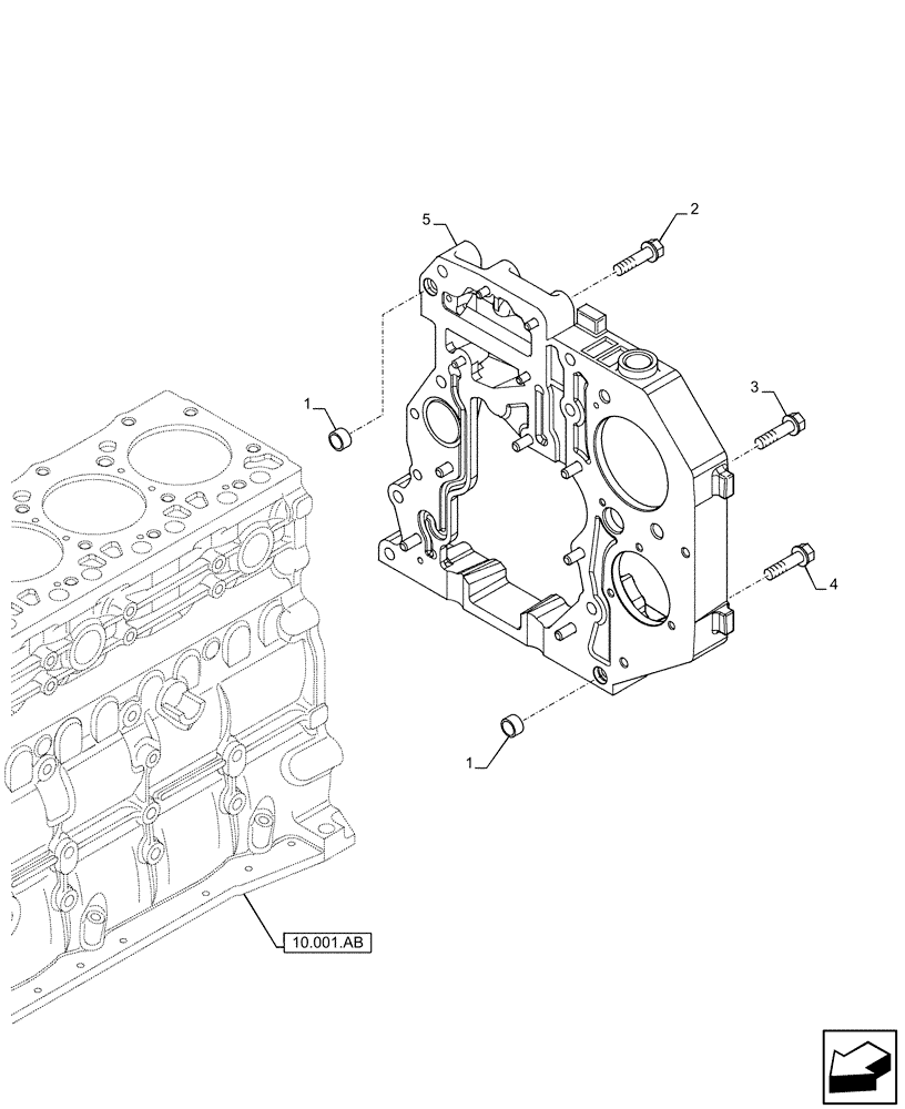 Схема запчастей Case F4HFE6131 B003 - (10.103.AK) - CRANKCASE COVERS, REAR GEAR, HOUSING (10) - ENGINE