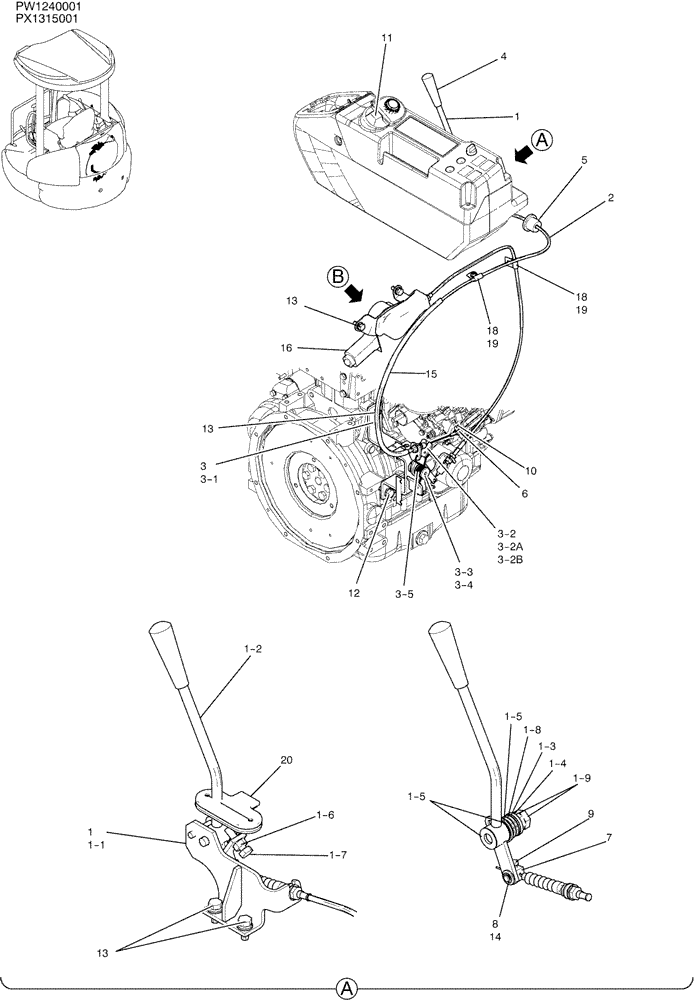 Схема запчастей Case CX36B - (01-015[01]) - CONTROL ASSY, ENGINE (WITH DECEL) (10) - ENGINE