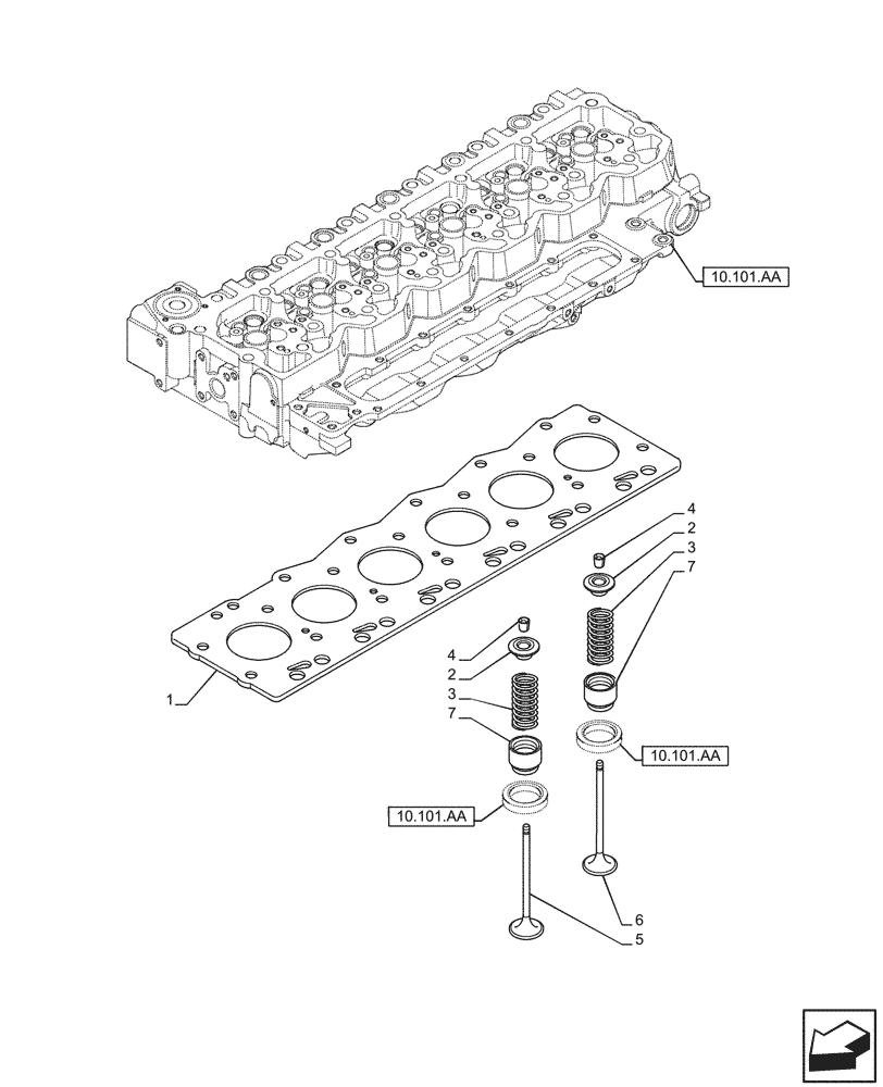 Схема запчастей Case F4HFE6131 B003 - (10.101.AM) - VALVE (10) - ENGINE