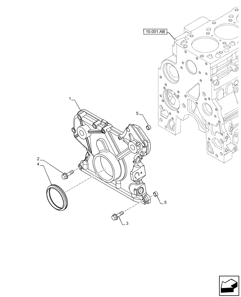 Схема запчастей Case F4HFE6131 B003 - (10.102.AK) - CRANKCASE COVERS, FRONT GEAR COVER (10) - ENGINE