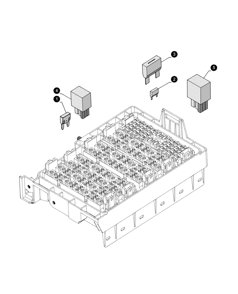 Схема запчастей Case 580N EP - (05.100.04[03]) - MAINTENANCE PARTS - FUSES (05) - SERVICE & MAINTENANCE