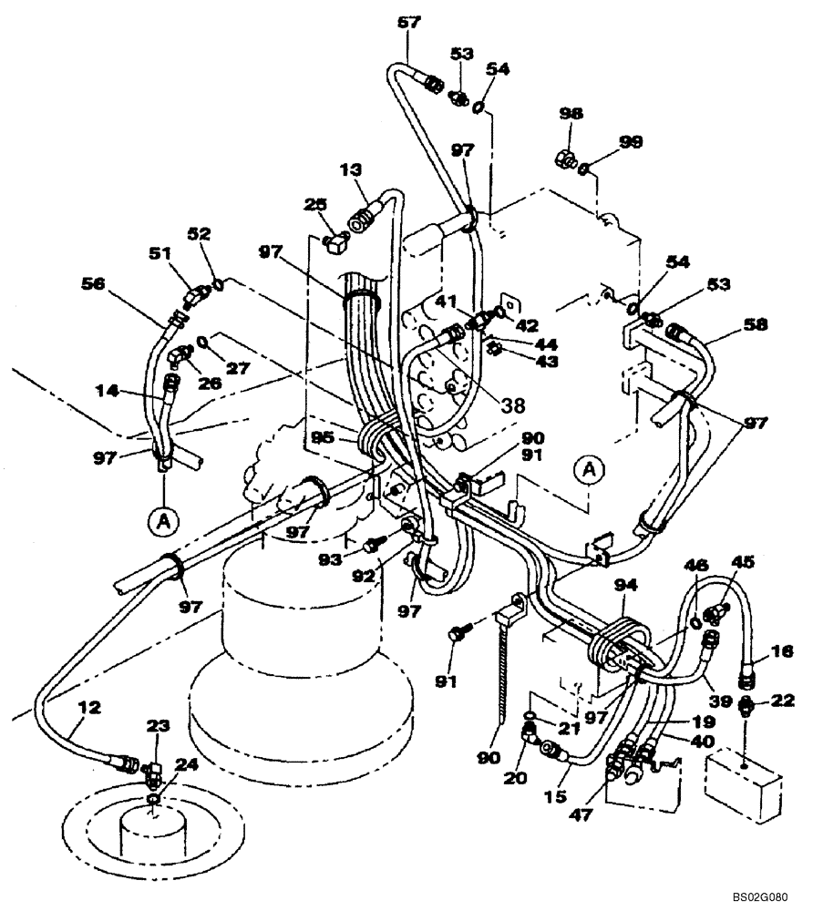 Схема запчастей Case CX210LR - (08-29) - HYDRAULICS - PILOT PRESSURE, RETURN LINES (Mar 2 2011 9:20AM) (08) - HYDRAULICS