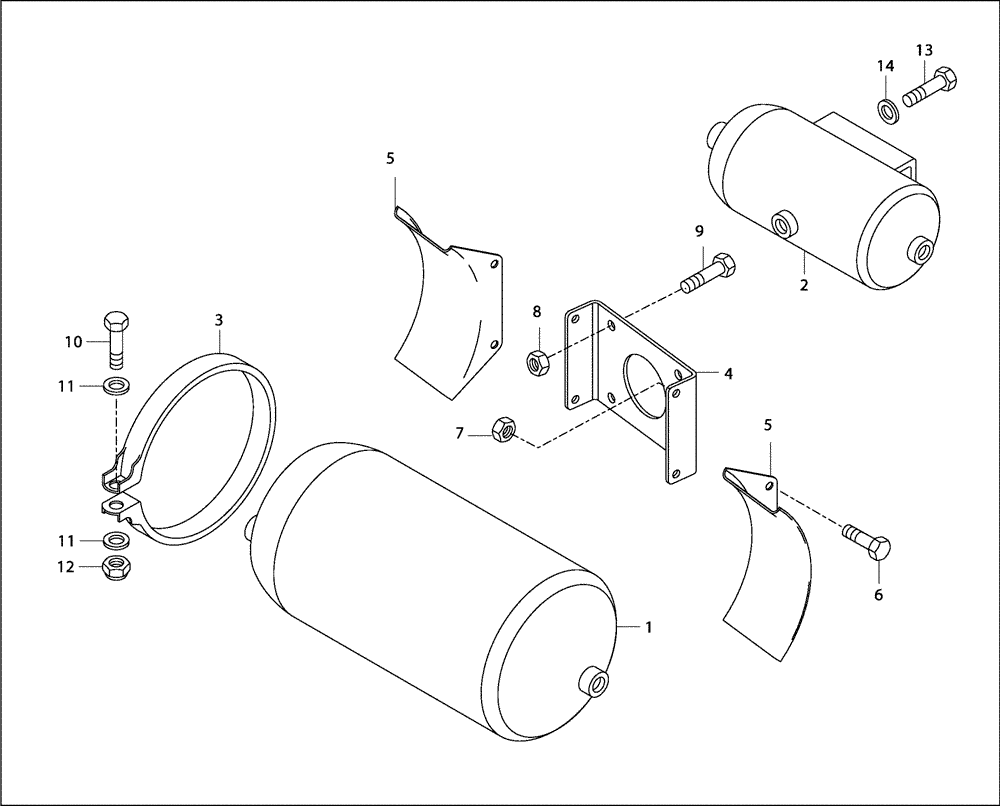 Схема запчастей Case 330B - (47A00001933[001]) - AIR TANKS, BRAKES (87517579) (09) - Implement / Hydraulics / Frame / Brakes