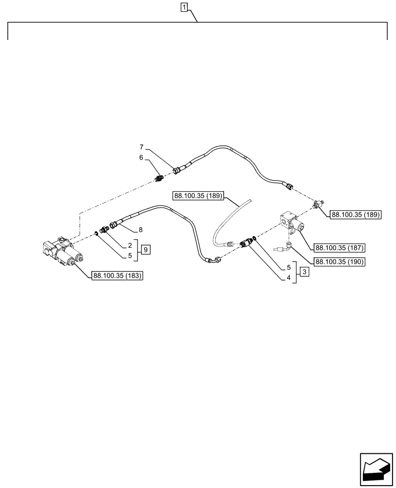 Схема запчастей Case CX350D LC - (88.100.35[186]) - DIA KIT, HAMMER CIRCUIT, HIGH FLOW, SHEARS, W/ ELECTRICAL PROPORTIONAL CONTROL, SOLENOID VALVE, REDUCER, LINE (88) - ACCESSORIES