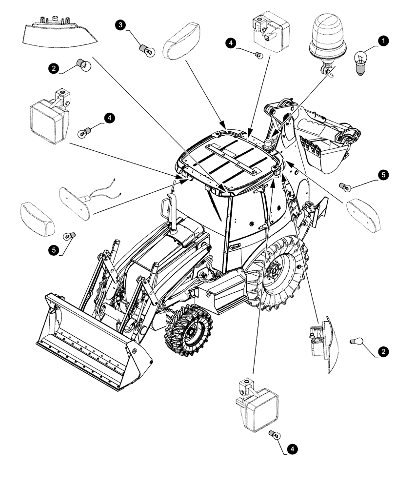 Схема запчастей Case 580N EP - (05.100.04[04]) - MAINTENANCE PARTS - BULBS (05) - SERVICE & MAINTENANCE