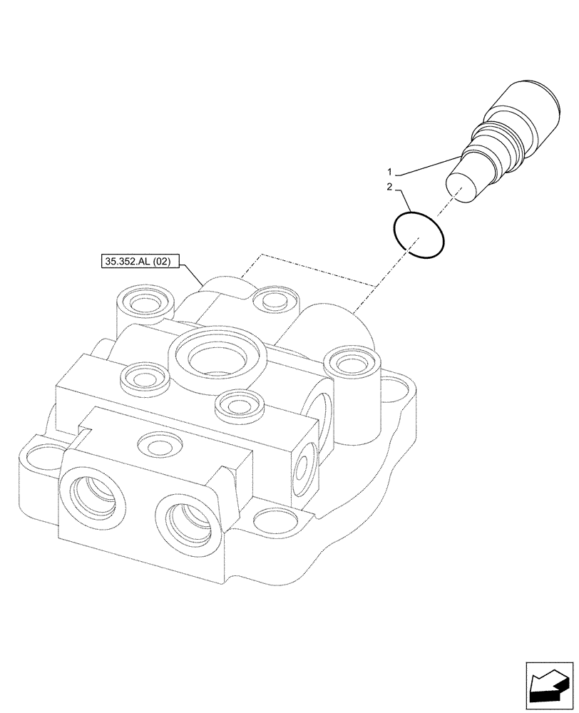 Схема запчастей Case CX210D NLC - (35.352.AO) - SWING REDUCTION UNIT, RELIEF VALVE (35) - HYDRAULIC SYSTEMS