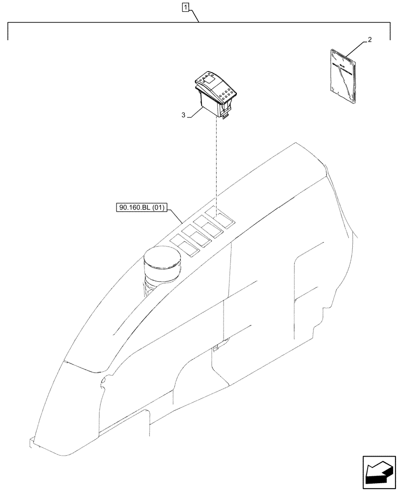 Схема запчастей Case CX130D - (88.100.55[15]) - DIA KIT, REAR VIEW CAMERA, SIDE CAMERA, LIGHT, SWITCH (88) - ACCESSORIES