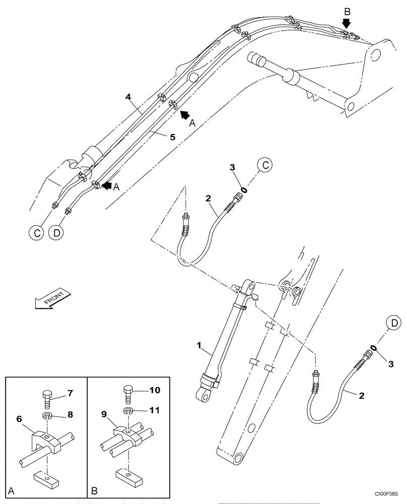 Схема запчастей Case CX210N - (08-13A) - HYDRAULICS - BUCKET, 3,00 METER (9 FT 10 IN) ARM (08) - HYDRAULICS