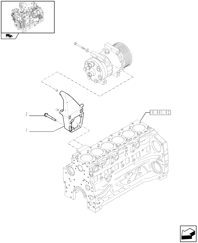 Схема запчастей Case F4DFE613J A004 - (55.200.09) - CONDITIONING SYSTEM COMPRESSOR (55) - ELECTRICAL SYSTEMS