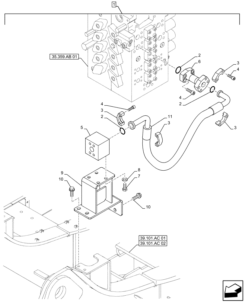 Схема запчастей Case CX490D RTC - (88.100.35[064]) - DIA KIT, AUXILIARY CIRCUIT, SHEARS, W/ ELECTRICAL PROPORTIONAL CONTROL, LINE (88) - ACCESSORIES