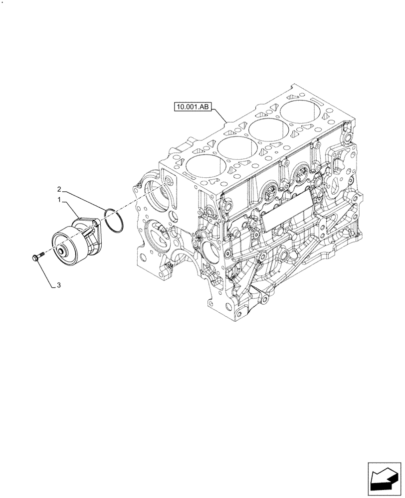 Схема запчастей Case F5HFL463A F001 - (10.400.BB) - WATER PUMP (10) - ENGINE