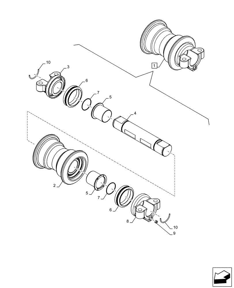 Схема запчастей Case CX160D LC - (48.138.AB[02]) - TRACK ROLLER, COMPONENTS (48) - TRACKS & TRACK SUSPENSION