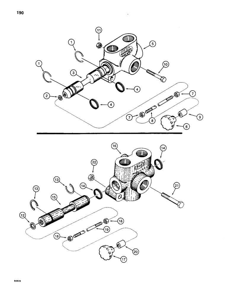 Схема запчастей Case 880C - (190) - S39280 TRACK BRAKE VALVE, BEFORE PIN 6205236 (04) - UNDERCARRIAGE