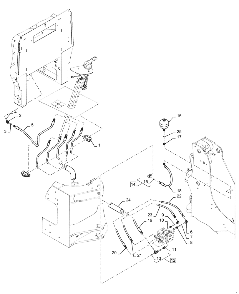 Схема запчастей Case 521F - (35.359.AJ[10]) - VAR - 782486, 782489 - 2 SPOOL LINE (35) - HYDRAULIC SYSTEMS