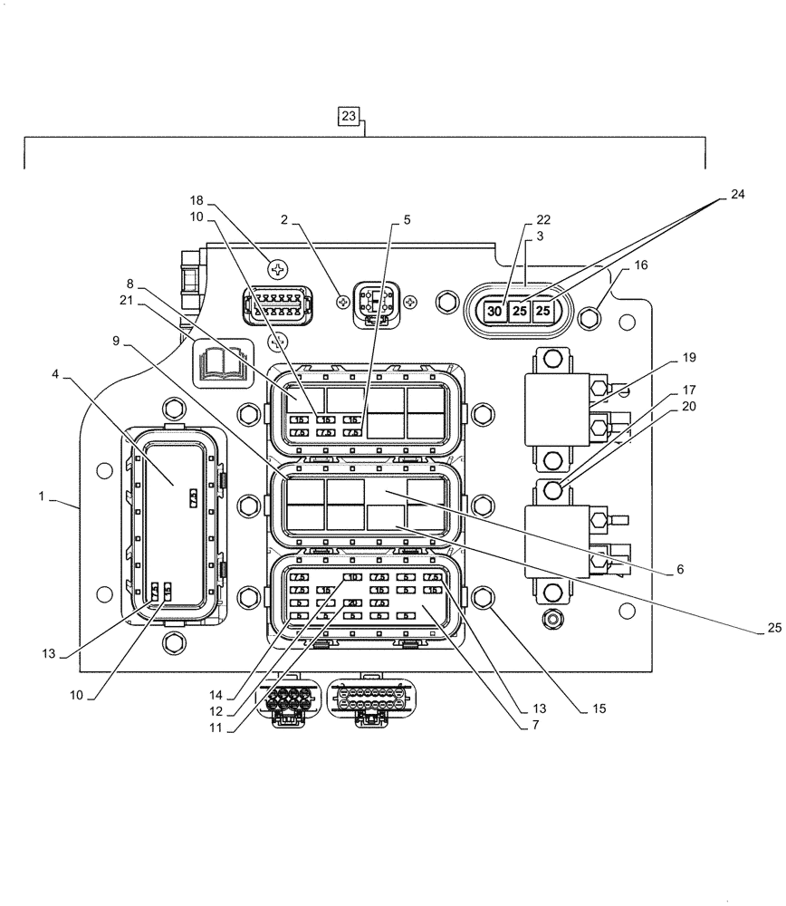 Схема запчастей Case 2050M XLT - (55.100.DO[01]) - FUSE, RELAY, HOLDER (55) - ELECTRICAL SYSTEMS