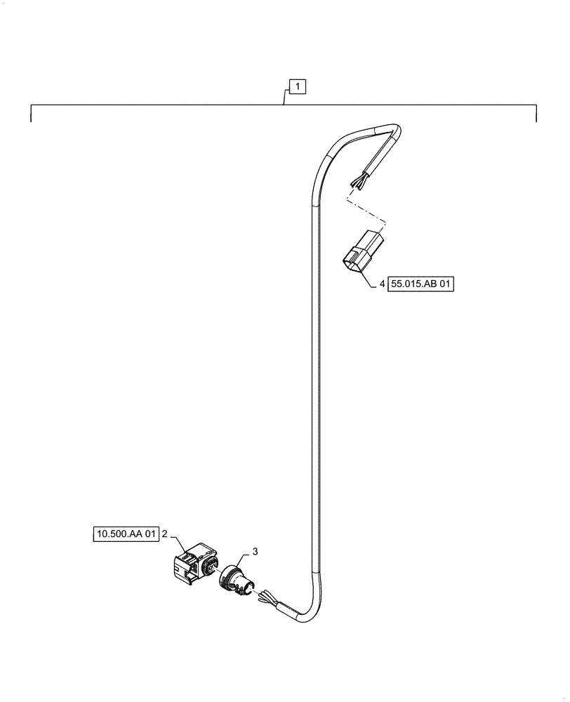 Схема запчастей Case 521F - (55.100.DP[02]) - DEF TANK JUMPER HARNESS (55) - ELECTRICAL SYSTEMS