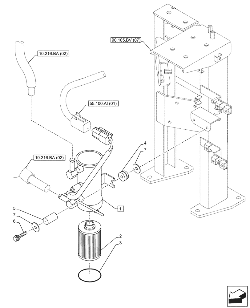 Схема запчастей Case CX210D NLC - (10.210.AO) - FEED PUMP (10) - ENGINE