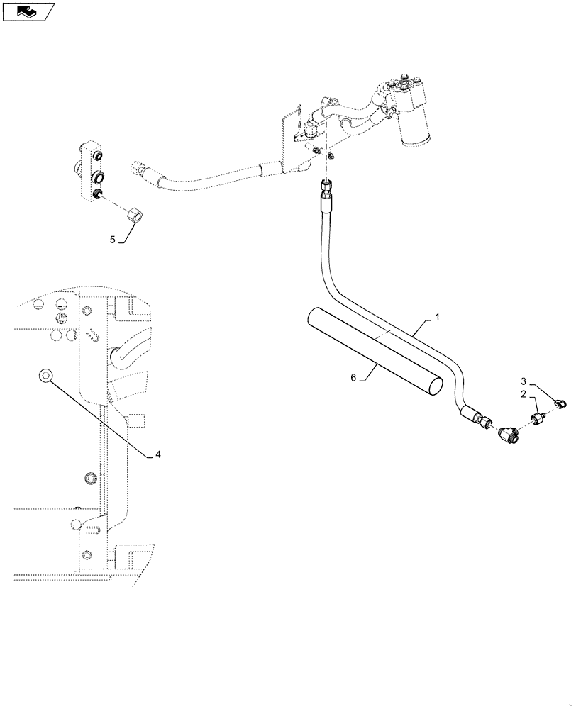 Схема запчастей Case 521F - (41.200.BO[03]) - VAR - 782441, 482930 - STANDARD STEERING LINE (41) - STEERING