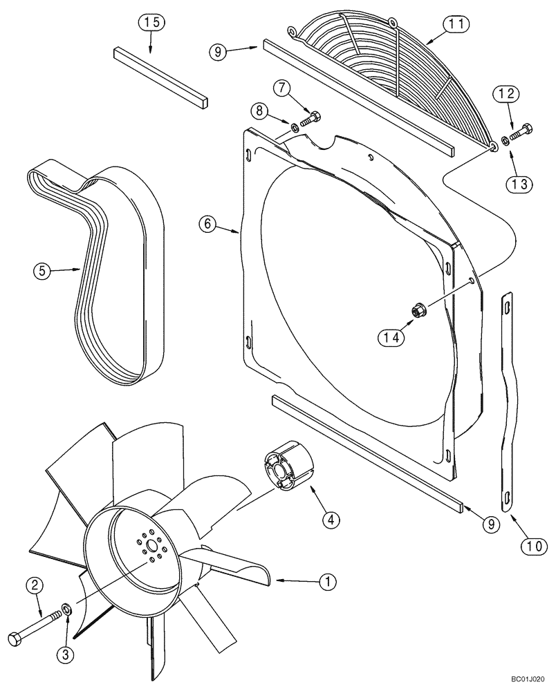 Схема запчастей Case 75XT - (02-02) - FAN - FAN BELT (May 2 2011 2:32PM) (02) - ENGINE