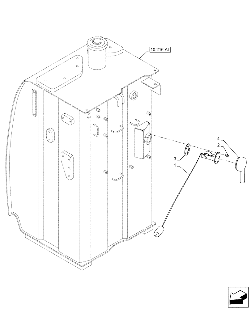 Схема запчастей Case CX210D NLC - (55.011.AC) - FUEL TANK, LEVEL, SENSOR (55) - ELECTRICAL SYSTEMS