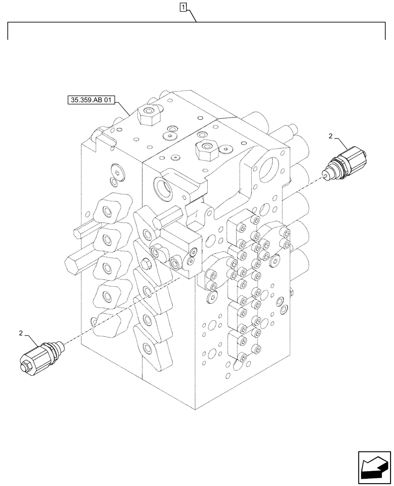 Схема запчастей Case CX490D LC - (88.100.35[072]) - DIA KIT, AUXILIARY CIRCUIT, SHEARS, W/ ELECTRICAL PROPORTIONAL CONTROL, RELIEF VALVE (88) - ACCESSORIES