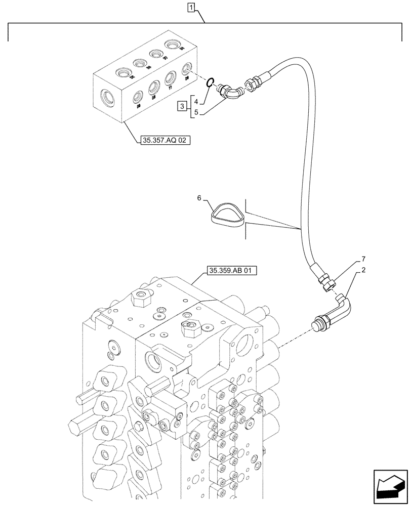 Схема запчастей Case CX500D RTC - (88.100.35[039]) - DIA KIT, HAMMER CIRCUIT, W/ ELECTRICAL PROPORTIONAL CONTROL, HYDRAULIC LINE (88) - ACCESSORIES