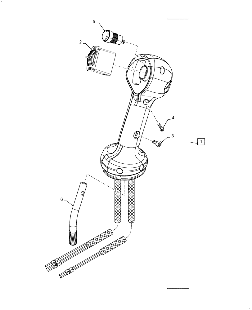 Схема запчастей Case SR240 - (55.512.CL[06]) - LEVEL 100, HANDLE GRIP, RH (55) - ELECTRICAL SYSTEMS