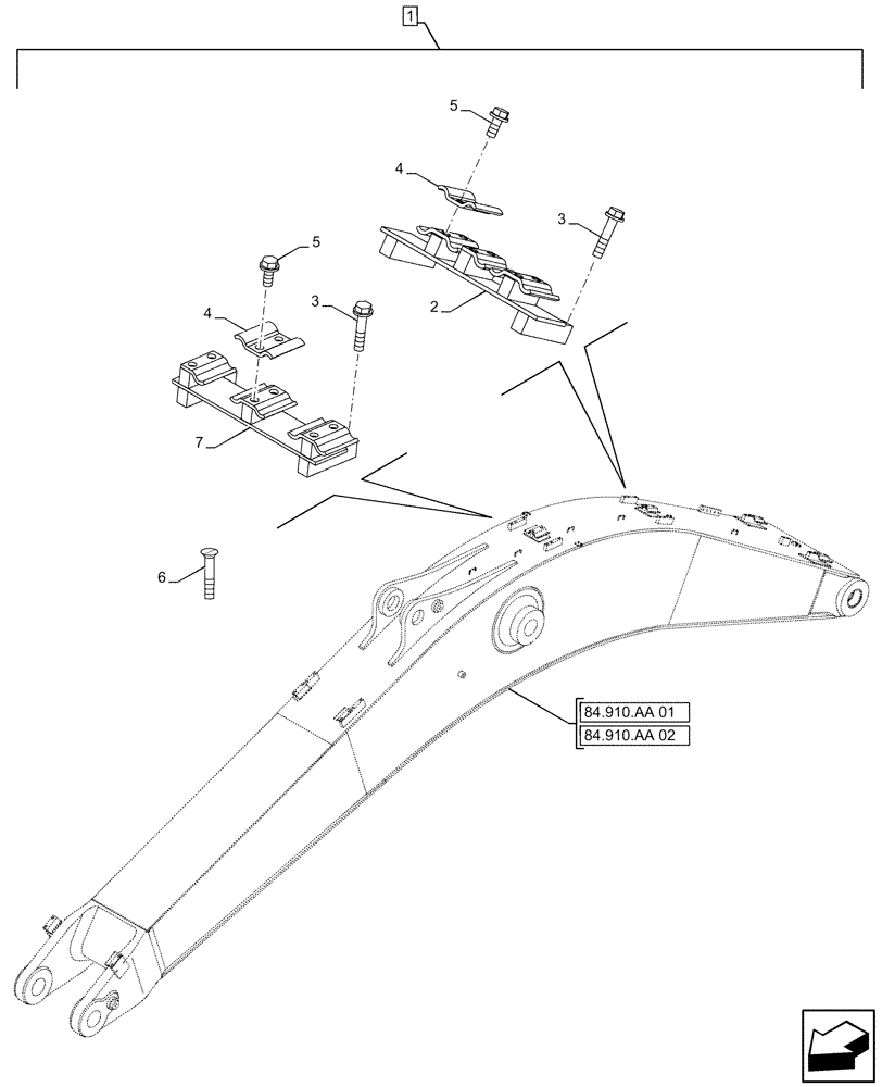 Схема запчастей Case CX490D RTC - (88.100.35[215]) - DIA KIT, SAFETY VALVE, BOOM, CLAMP (88) - ACCESSORIES