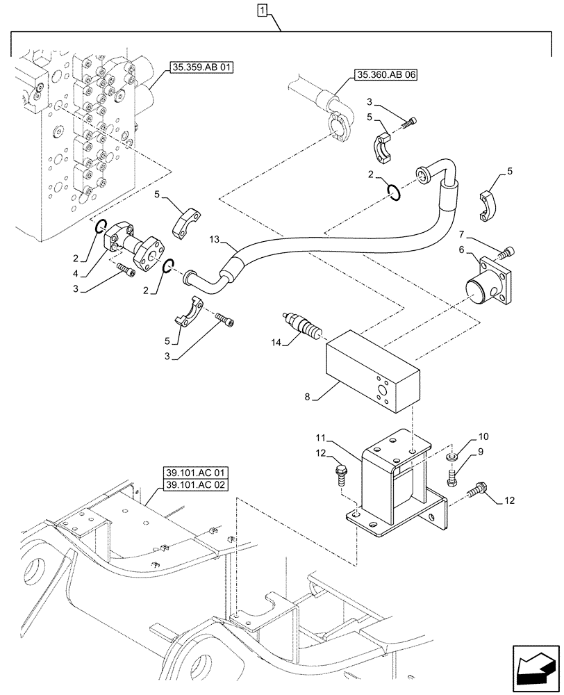 Схема запчастей Case CX500D RTC - (88.100.35[043]) - DIA KIT, HAMMER CIRCUIT, HIGH FLOW, W/ ELECTRICAL PROPORTIONAL CONTROL, MANIFOLD VALVE, LINE (88) - ACCESSORIES