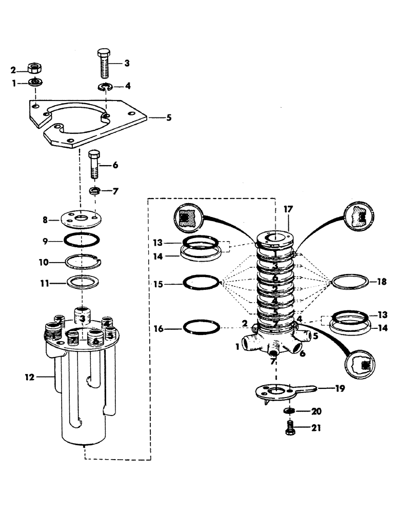 Схема запчастей Case 40YC - (135) - 7-PORT HYDRAULIC SWIVEL AND MOUNTING PARTS (07) - HYDRAULIC SYSTEM