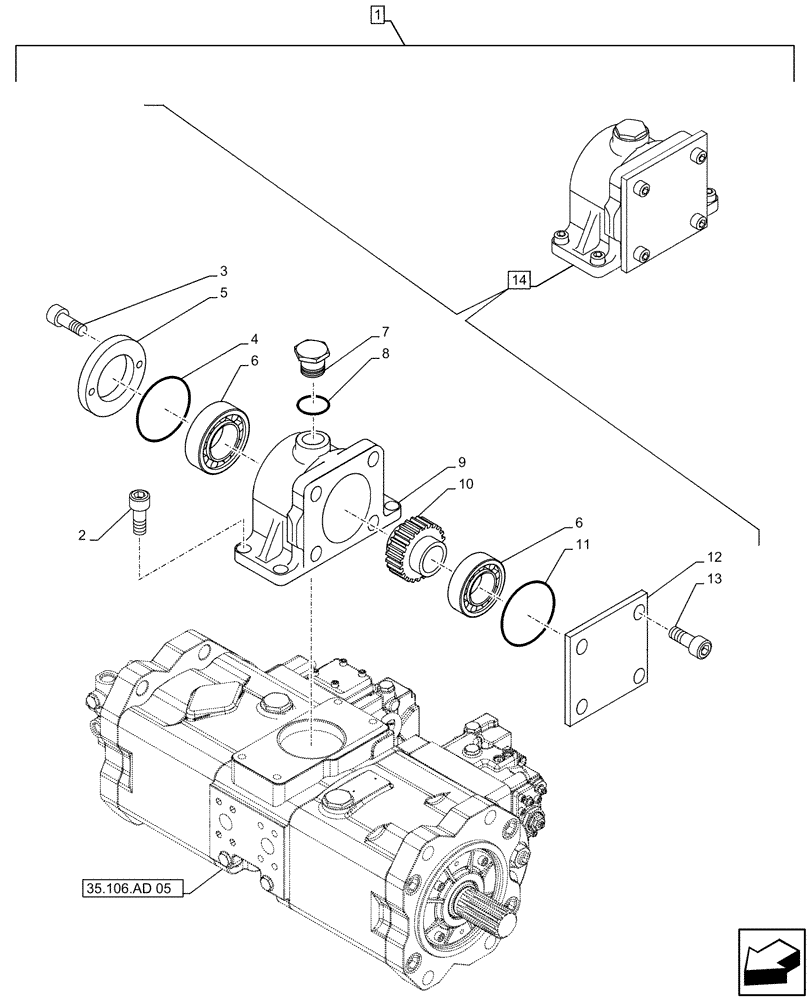 Схема запчастей Case CX490D LC - (88.100.35[107]) - DIA KIT, CLAMSHELL BUCKET, ROTATION, W/ ELECTRICAL PROPORTIONAL CONTROL, PTO, COMPONENTS (88) - ACCESSORIES