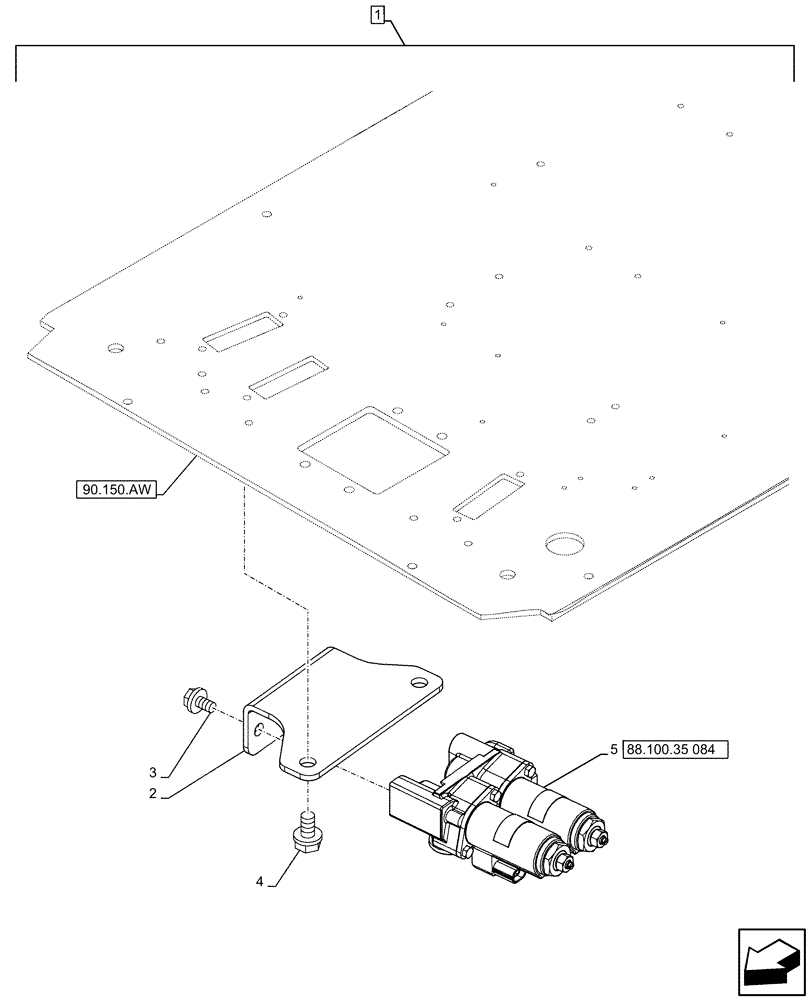 Схема запчастей Case CX490D RTC - (88.100.35[083]) - DIA KIT, CLAMSHELL BUCKET, ROTATION, W/ ELECTRICAL PROPORTIONAL CONTROL, SOLENOID VALVE (88) - ACCESSORIES