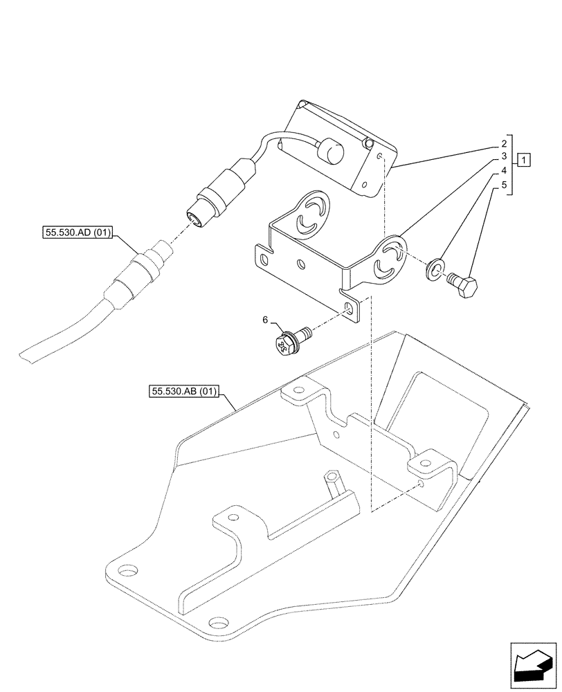 Схема запчастей Case CX210D NLC - (55.530.AA[01]) - VAR - 461504, 488037 - REAR VIEW CAMERA (55) - ELECTRICAL SYSTEMS