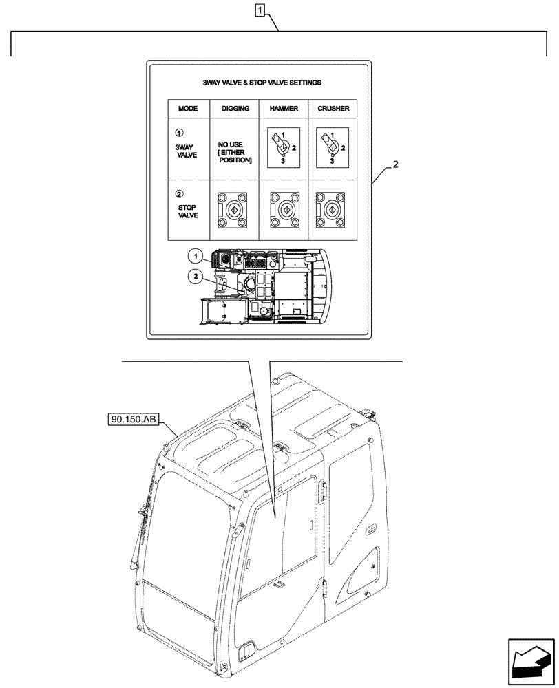 Схема запчастей Case CX500D RTC - (88.100.35[052]) - DIA KIT, HAMMER CIRCUIT, HIGH FLOW, W/ ELECTRICAL PROPORTIONAL CONTROL, DECAL (88) - ACCESSORIES