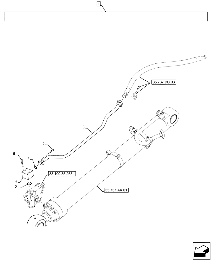 Схема запчастей Case CX500D LC - (88.100.35[269]) - DIA KIT, SAFETY VALVE, ARM, LIFT CYLINDER, CHECK VALVE, LINE (88) - ACCESSORIES