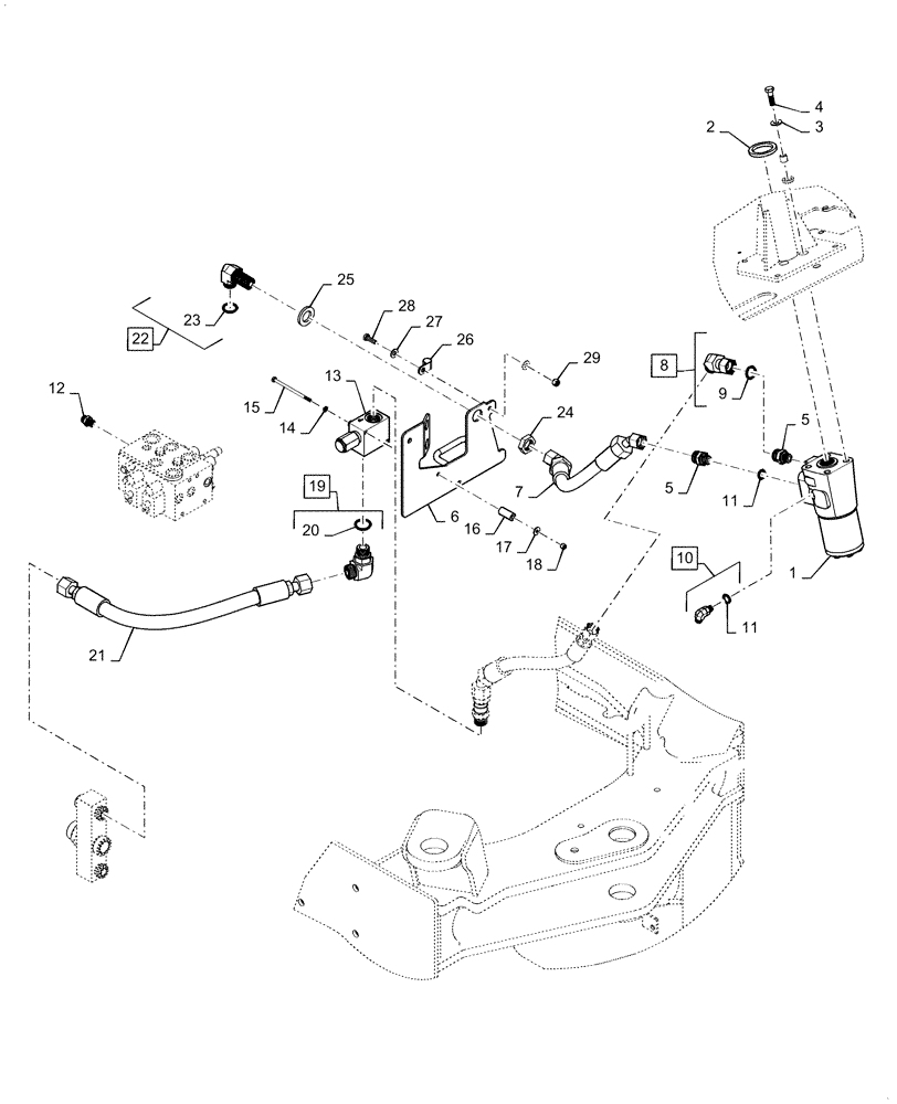 Схема запчастей Case 521F - (41.200.BO[01]) - VAR - 782439, 782440 – STANDARD STEERING, RETURN LINE (41) - STEERING