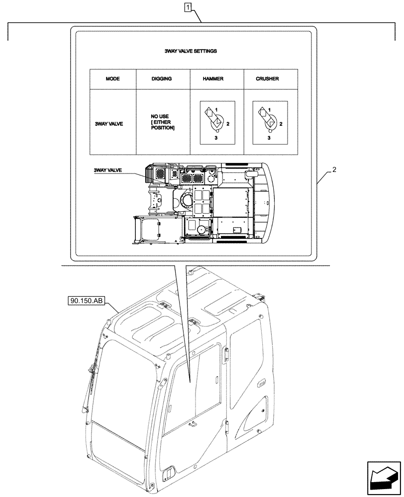 Схема запчастей Case CX500D LC - (88.100.35[164]) - DIA KIT, HAMMER CIRCUIT, HIGH FLOW, SHEARS, W/ ELECTRICAL PROPORTIONAL CONTROL, DECAL (88) - ACCESSORIES