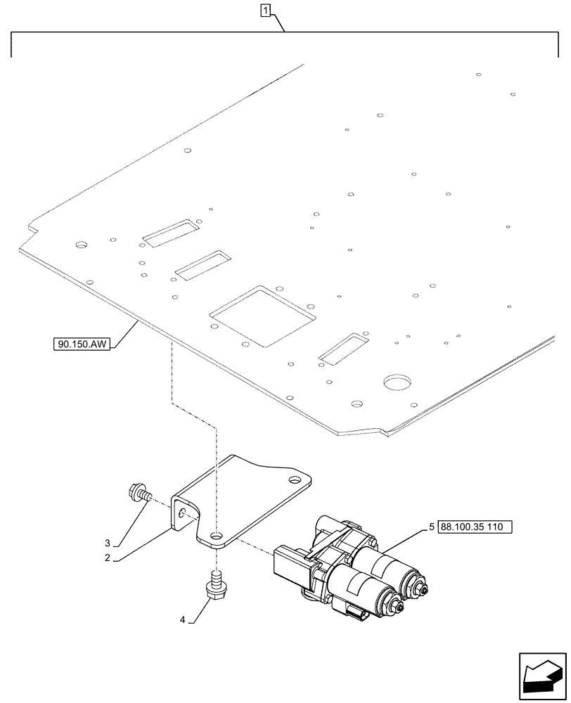 Схема запчастей Case CX490D RTC - (88.100.35[109]) - DIA KIT, CLAMSHELL BUCKET, ROTATION, W/ ELECTRICAL PROPORTIONAL CONTROL, SOLENOID VALVE (88) - ACCESSORIES