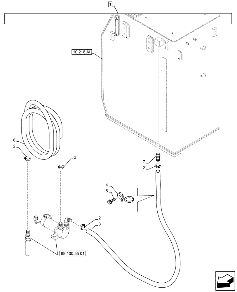 Схема запчастей Case CX500D RTC - (88.100.55[02]) - DIA KIT, FUEL TRANSFER PUMP (88) - ACCESSORIES