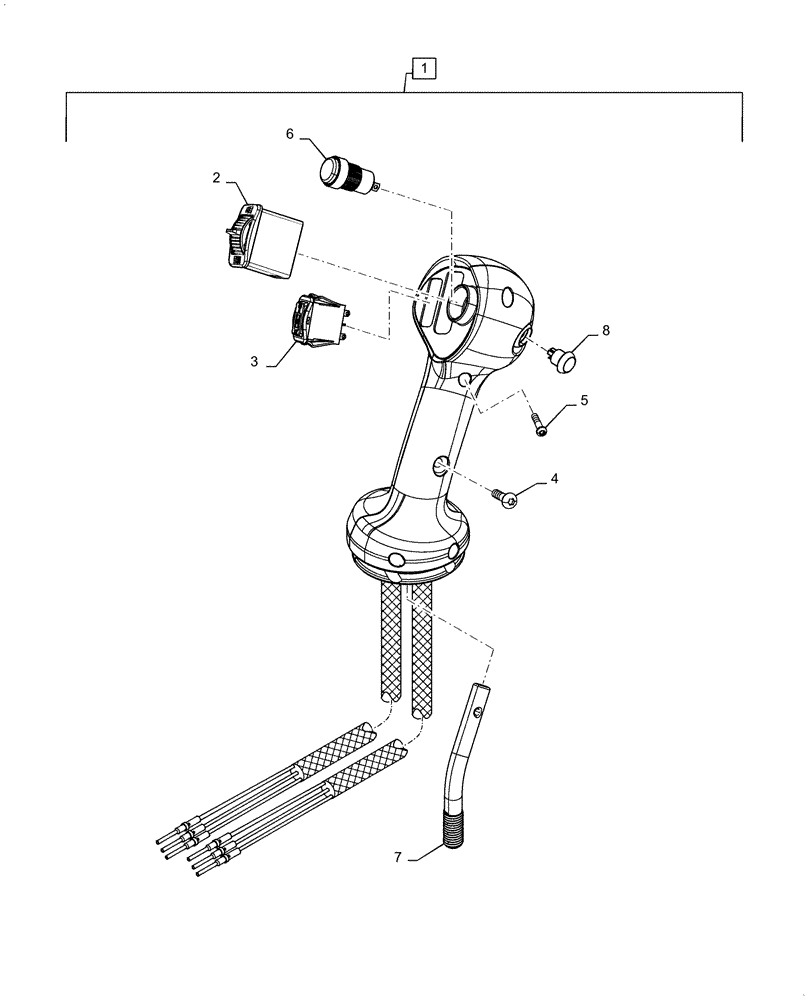 Схема запчастей Case SR270 - (55.512.010[12]) - LEVEL 300 HANDLE GRIP, RH (55) - ELECTRICAL SYSTEMS